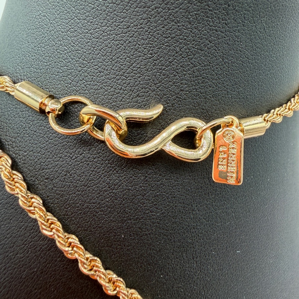 KENNETH LANE Signed Gold Extra Large Multicolor Pendant Necklace - Picture 7 of 10